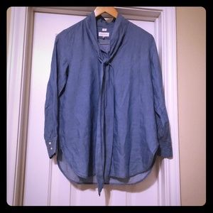 Loft Softened Tie Neck Blouse